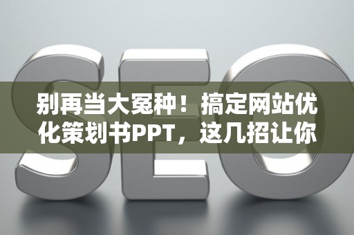 别再当大冤种！搞定网站优化策划书PPT，这几招让你把钱花在刀刃上