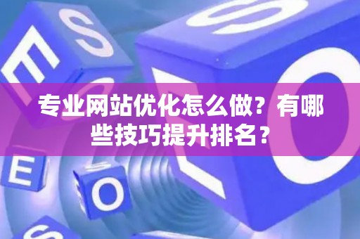 专业网站优化怎么做?有哪些技巧提升排名? 专业网站优化怎么做?有哪些技巧提升排名?
