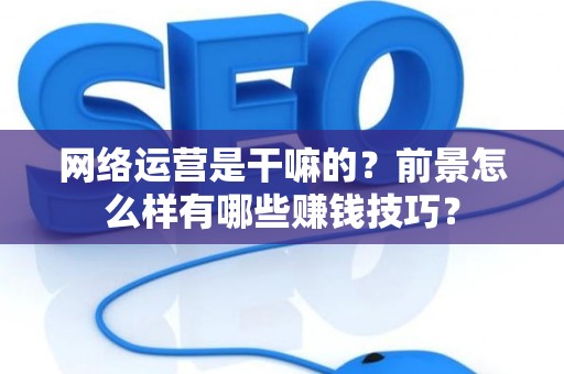 网络运营是干嘛的？前景怎么样有哪些赚钱技巧？