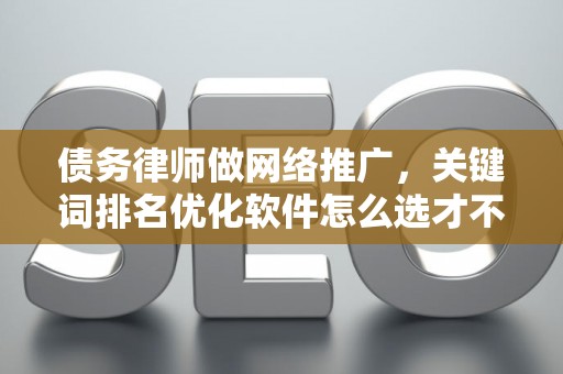 债务律师做网络推广，关键词排名优化软件怎么选才不被罚？