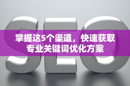 掌握这5个渠道，快速获取专业关键词优化方案